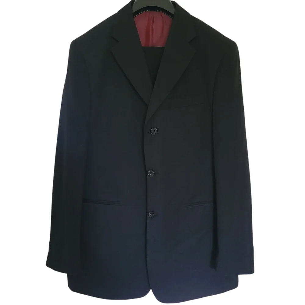 Bellissino Black Single Breast Suit Jacket & Straight Leg Trousers, Size 40L - Picture 1 of 16